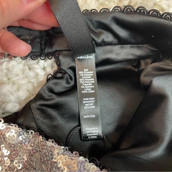 FOR LOVE & LEMONS Silver Sequin High Waisted panty - Picture 8 of 10